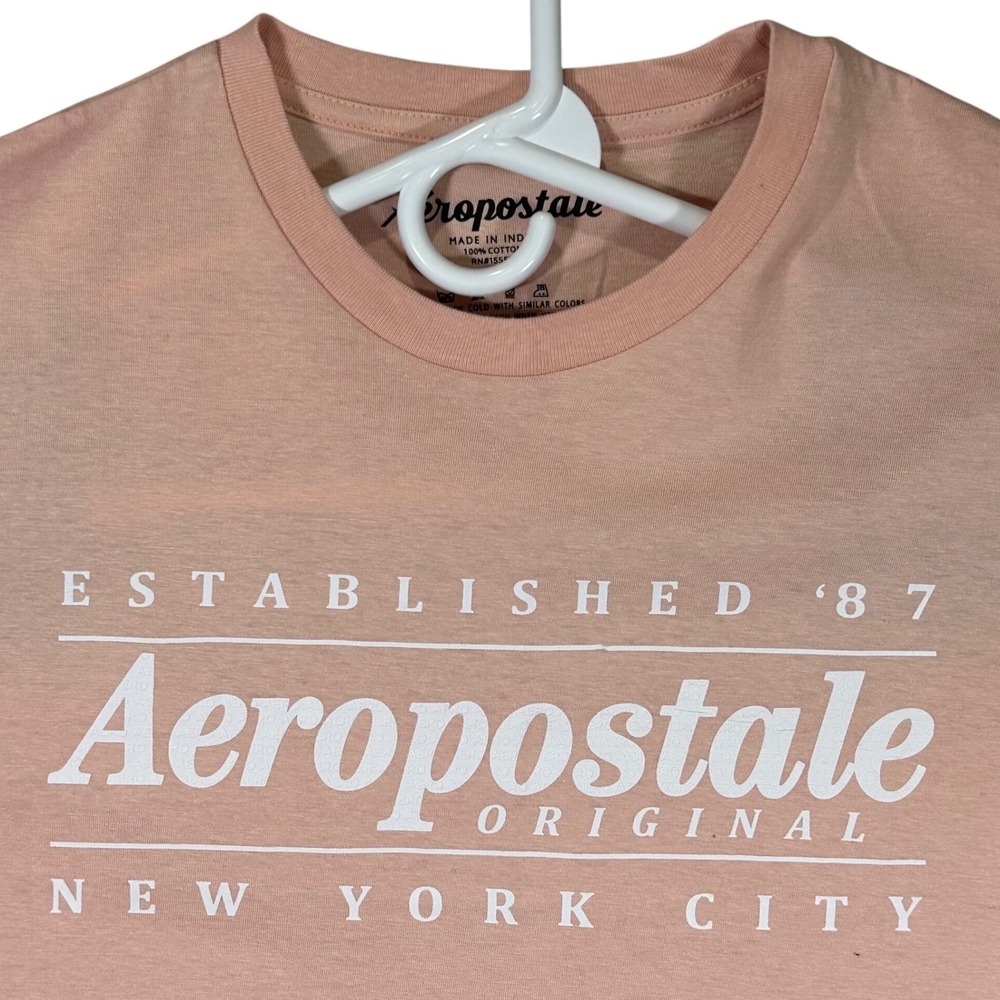 Aeropostale Mens Original NYC Graphic‎ T-Shirt Cameo Rose Pink Size S New